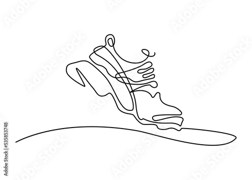 Sport shoes. Sneakers. Continuous line drawing illustration.
