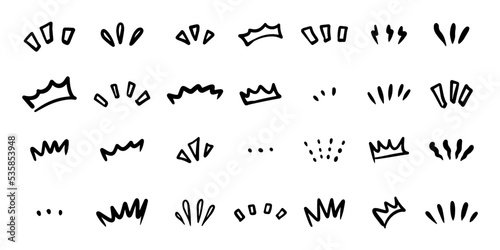 Japanese Manga comic style line elements for character emotion