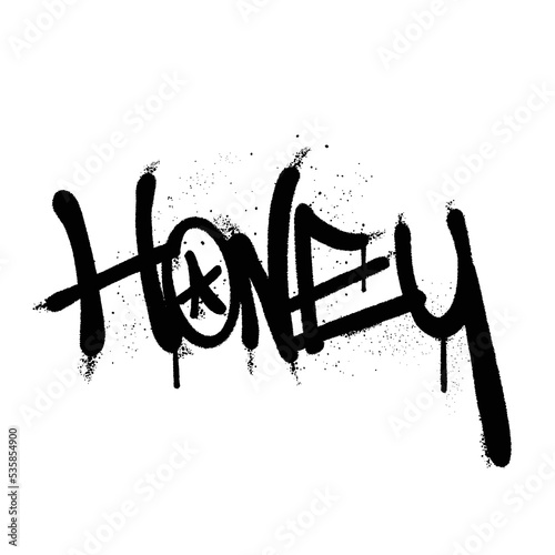 Graffiti spray paint Word Honey Isolated Vector