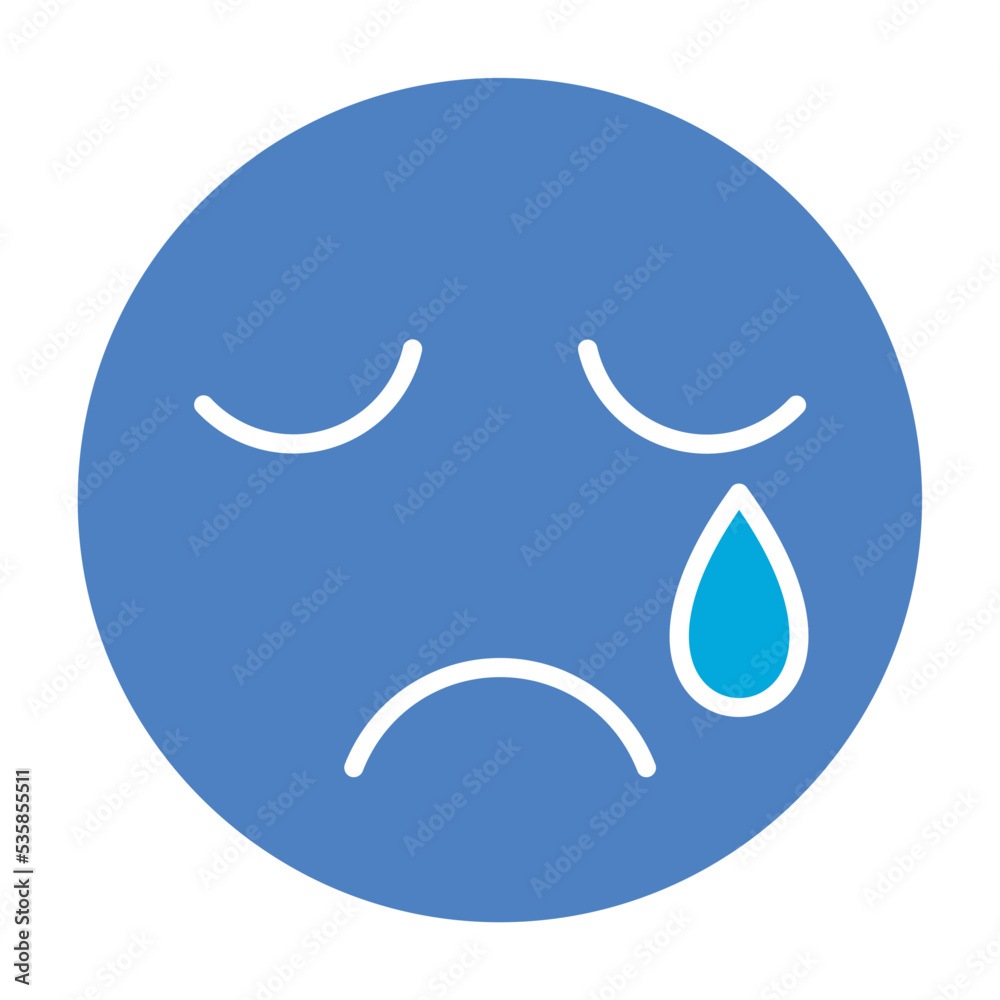 Crying Glyph Two Color Icon Crying Glyph Two Color Icon