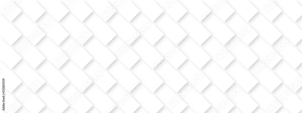 Abstract white geometric overlapping square pattern, design of technology background with shadow. Vector illustration. You can use for add, poster, design artwork, template, banner, wallpaper