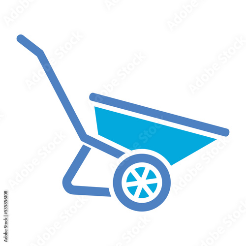 Wheelbarrow Glyph Two Color Icon