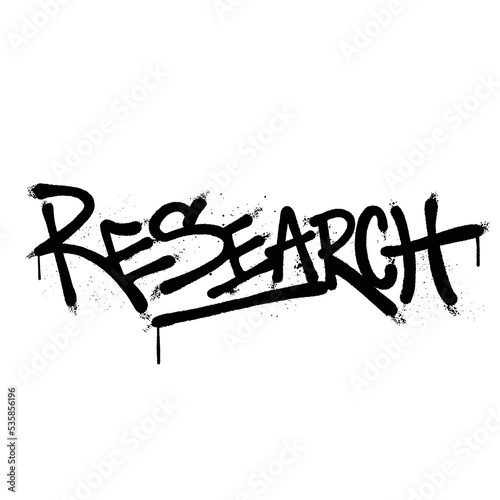 Graffiti spray paint Word Research Isolated Vector
