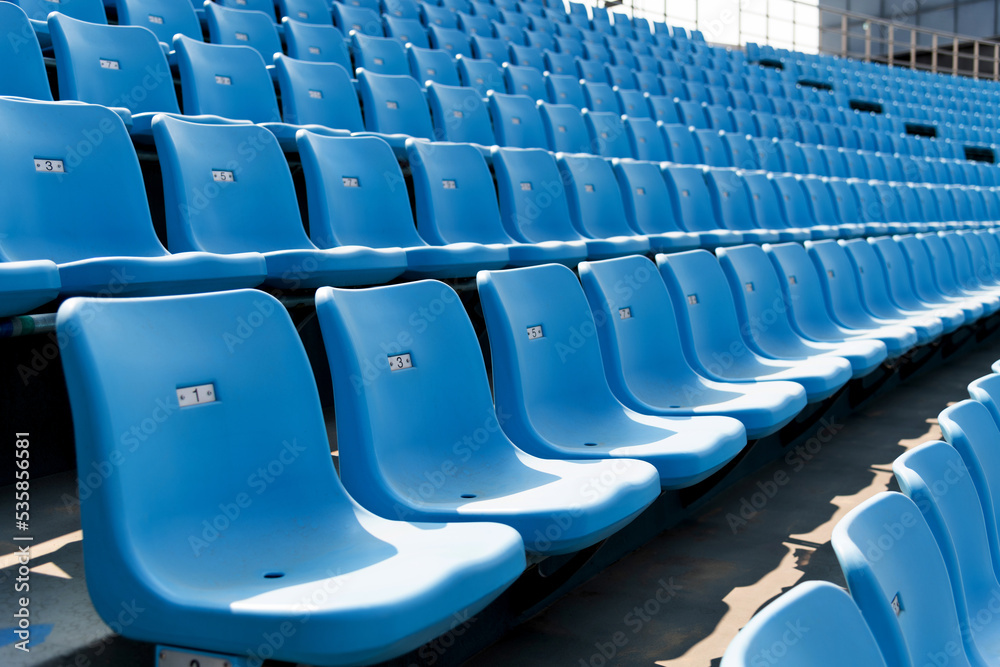 Empty blue seat in stadium