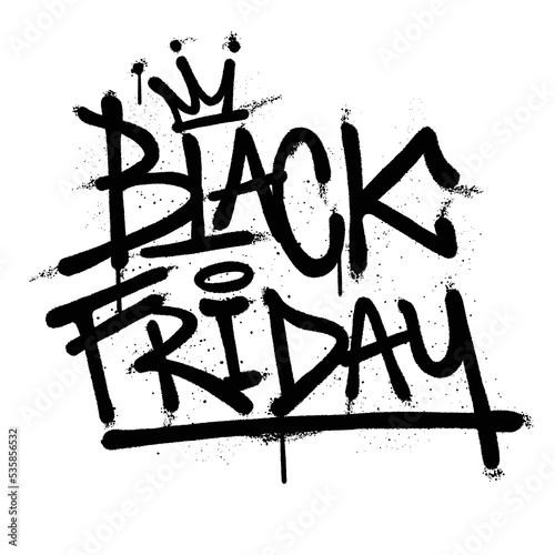 Graffiti spray paint Word Black Friday Isolated Vector