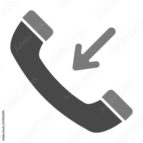 Incoming Call Greyscale Glyph Icon