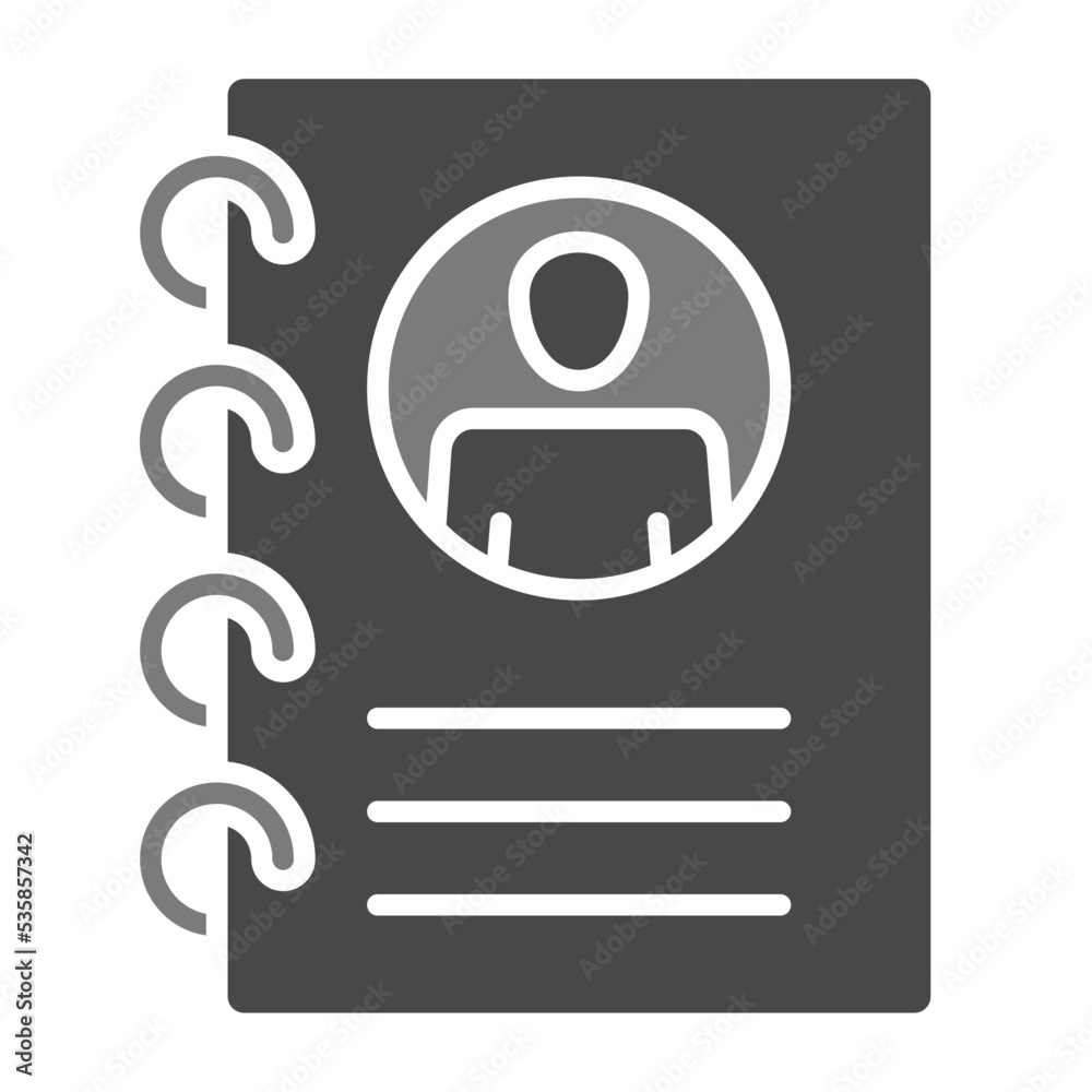 Contact Book Greyscale Glyph Icon Contact Book Greyscale Glyph Icon