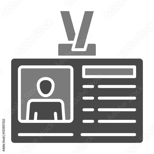 Id Card Greyscale Glyph Icon