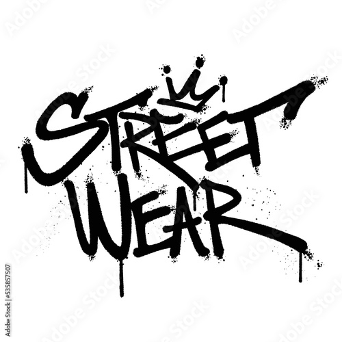 Graffiti spray paint Word Streetwear Isolated Vector