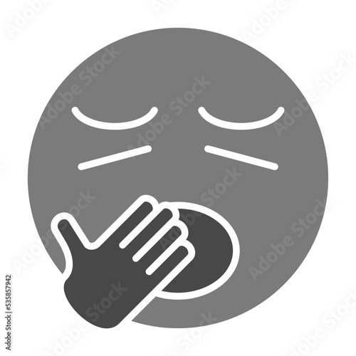Yawn Greyscale Glyph Icon