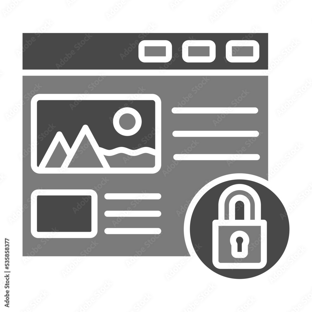 Web Security Greyscale Glyph Icon Web Security Greyscale Glyph Icon