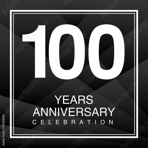 100 Year Anniversary Celebration Logo Vector On Red Background, 100 Number Design, 100th Birthday Logo, Logotype Number, Vector Anniversary For Celebration, Invitation Card, And Greeting Card