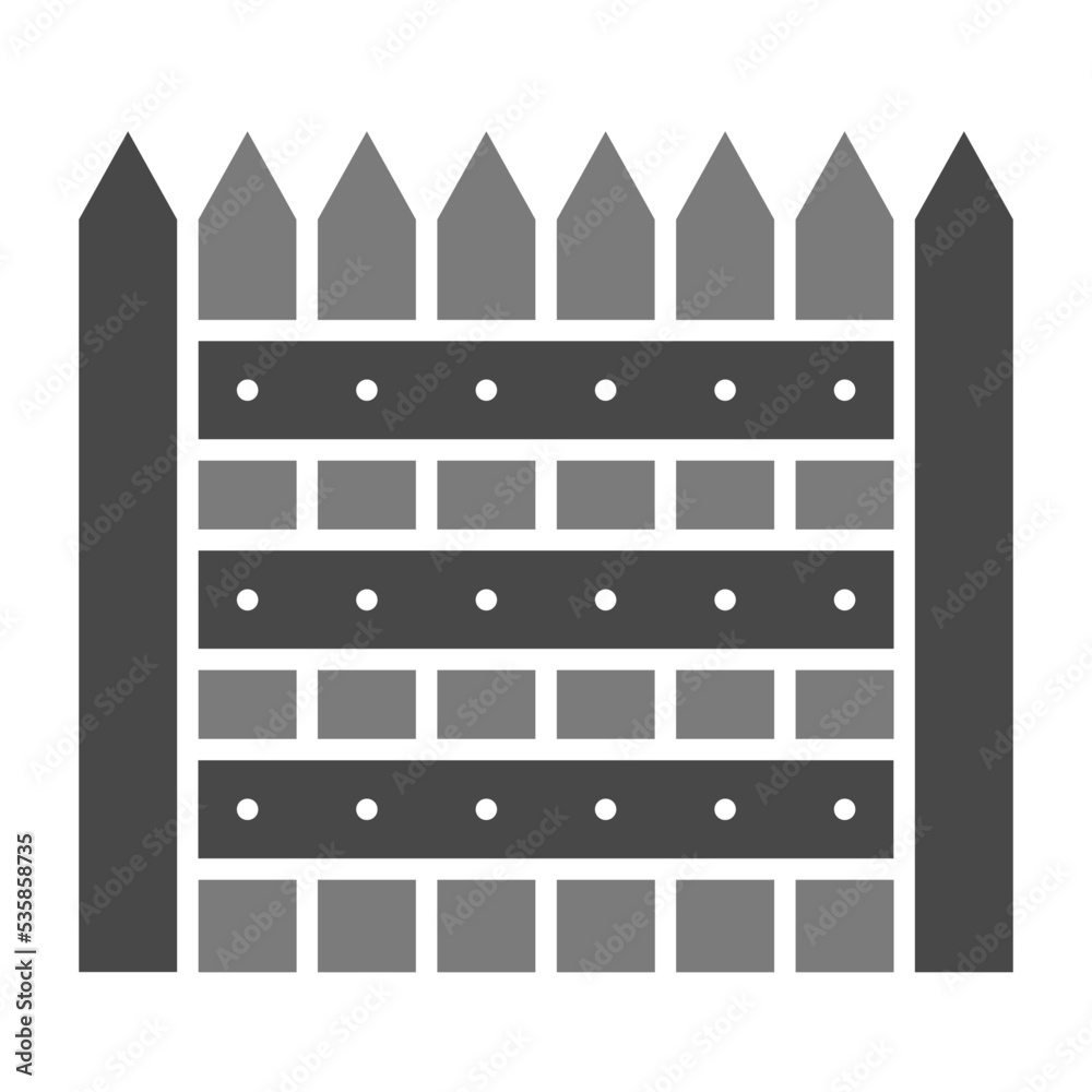 Fence Greyscale Glyph Icon