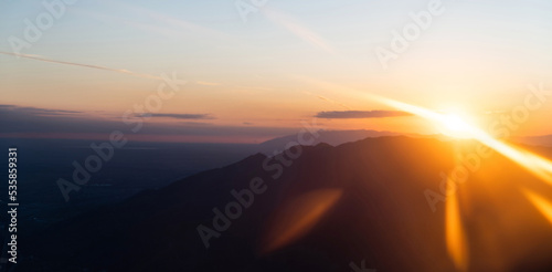 Beautiful sunset over the mountain © xy