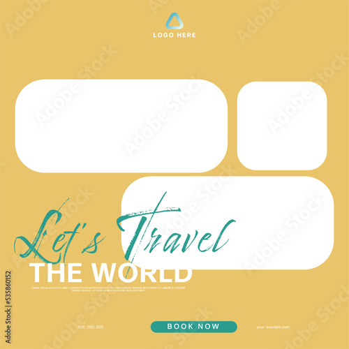 travel holiday social media post banner template