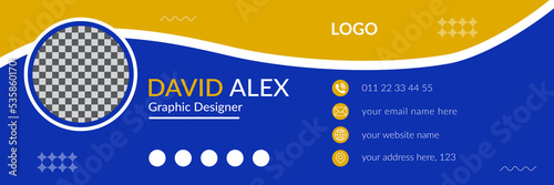Corporate creative and modern minimalist social media cover or email signature template. Layout and vector email signature for business.