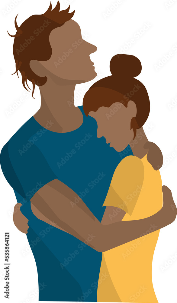 Colored silhouettes of people: man and woman Colored silhouettes of people: man and woman