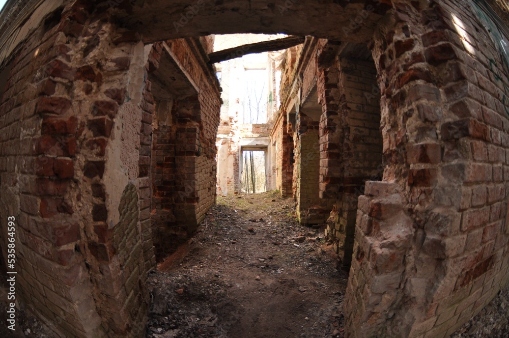 Ruins are the remains of a destroyed building, structure, a group of them, or an entire settlement.