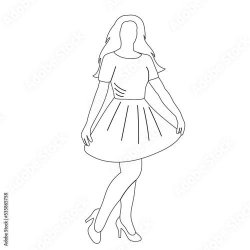 woman sketch  outline icon isolated vector