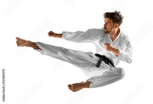 Martial arts masters. Isolated background photo
