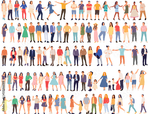 people set on white background, isolated vector