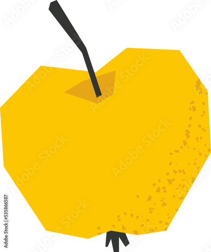 apple flat summer tropical fruits vector