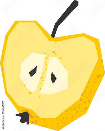 apple flat summer tropical fruits vector