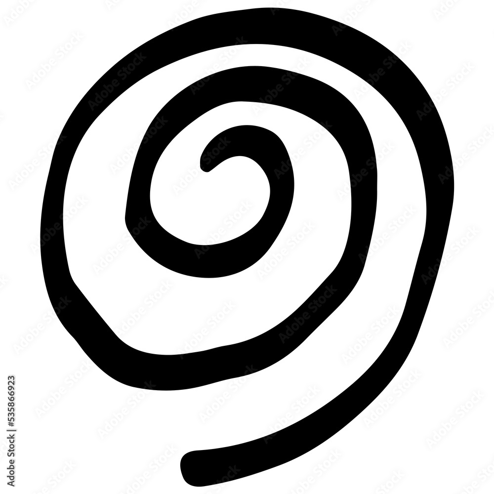 Black round spiral, doodle icon Black round spiral, doodle icon