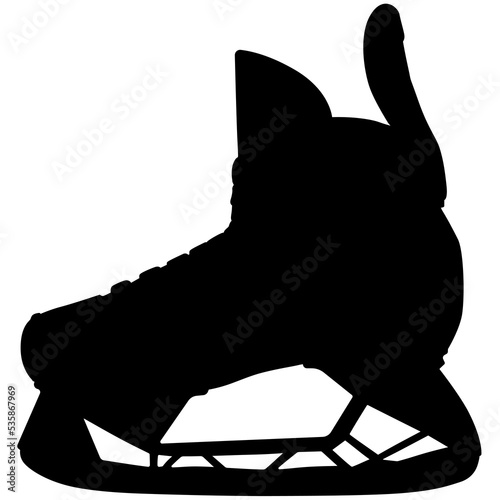 Ice-skate, Ice hockey skates, Ice hockey goaltender skate winter sport equipment realistic silhouette