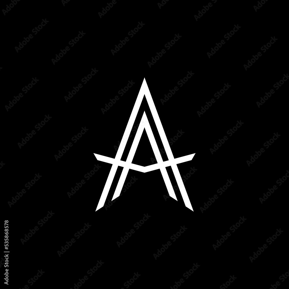 Modern initial AA logo letter simple and creative design concept Modern initial AA logo letter simple and creative design concept