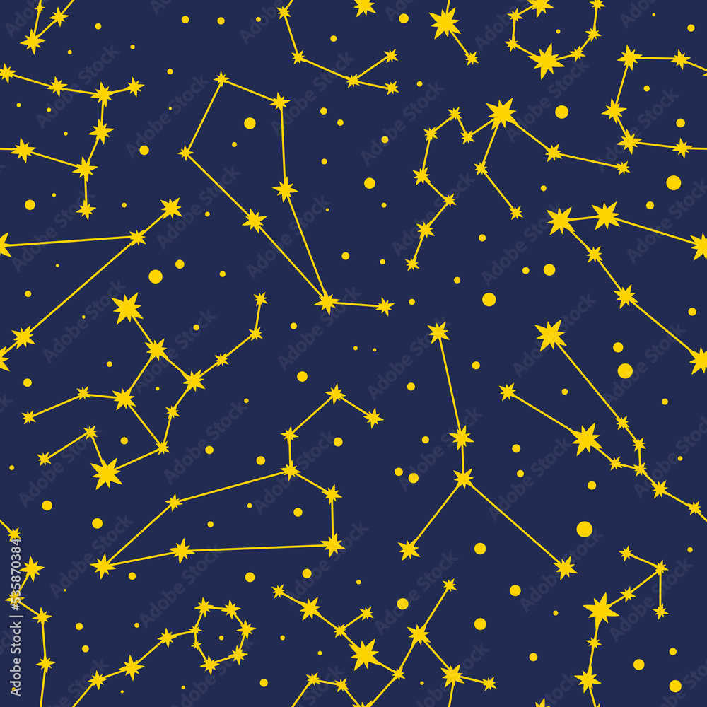 Fototapeta premium Pattern from constellations on a blue background