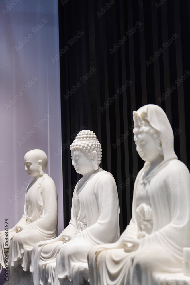 Group of Buddha statue in exhibition Group of Buddha statue in exhibition