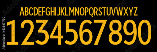 font vector team 2022 kit sport style font. football style font with lines. germany font world cup.sports style letters and numbers for soccer team