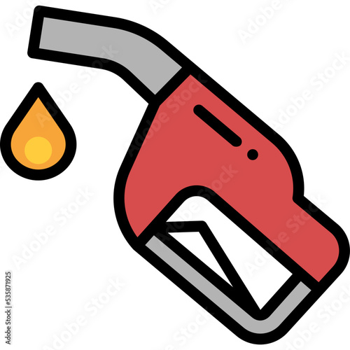 fuel nozzle filled outline icon