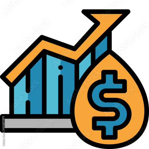 increase filled outline icon