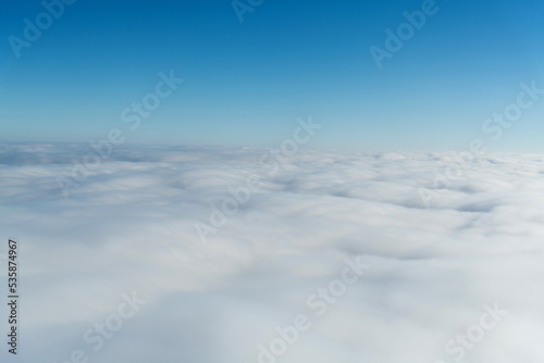 Fluffy white clouds from above