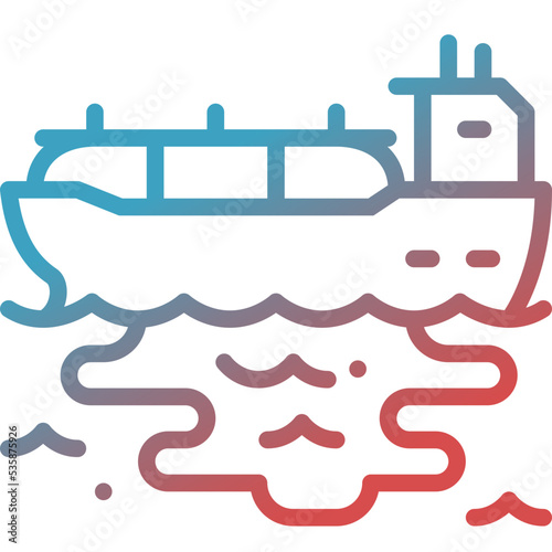 oil spill  gradient line icon