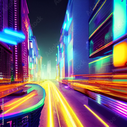 Special architecture with neon lights