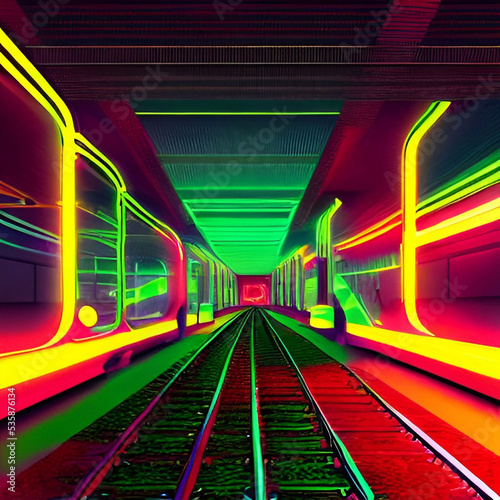 Special architecture with neon lights