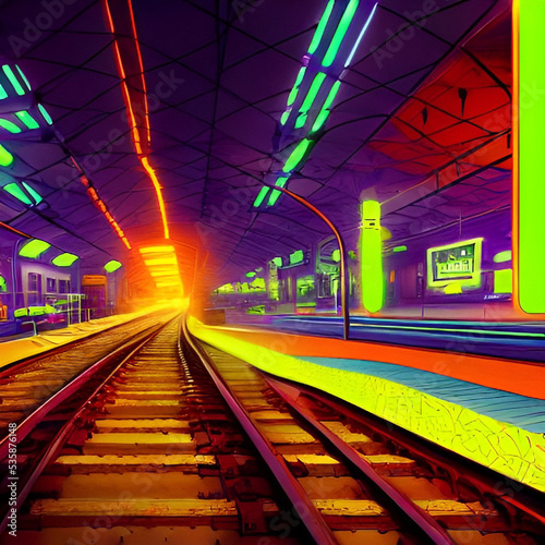 Special architecture with neon lights