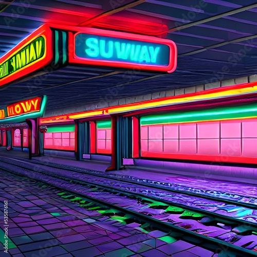 Special architecture with neon lights
