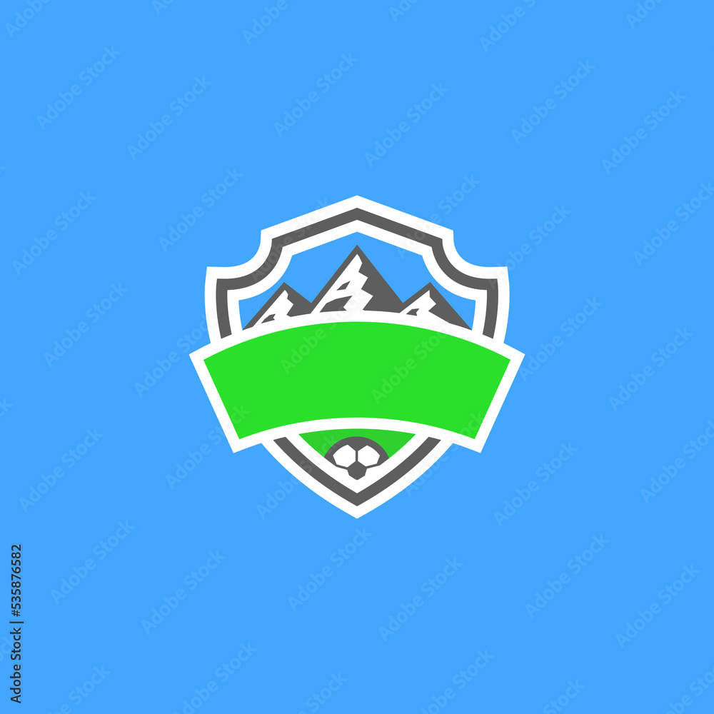 Fun football badge logo concept. Modern mascot for football team vector design. Awesome football logo for kids inspiration. Fun football badge logo concept. Modern mascot for football team vector design. Awesome football logo for kids inspiration.