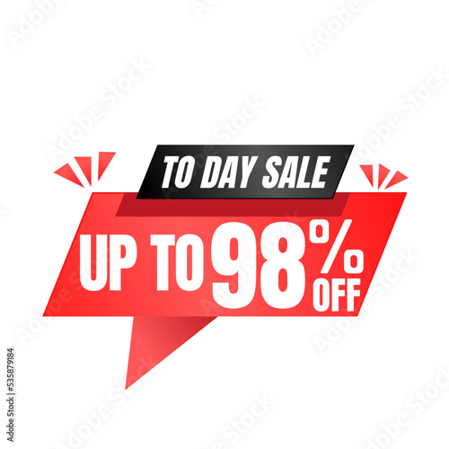 98% off sale balloon. Red vector illustration . sale label design, Ninety eight  © VECTOR _GOMES