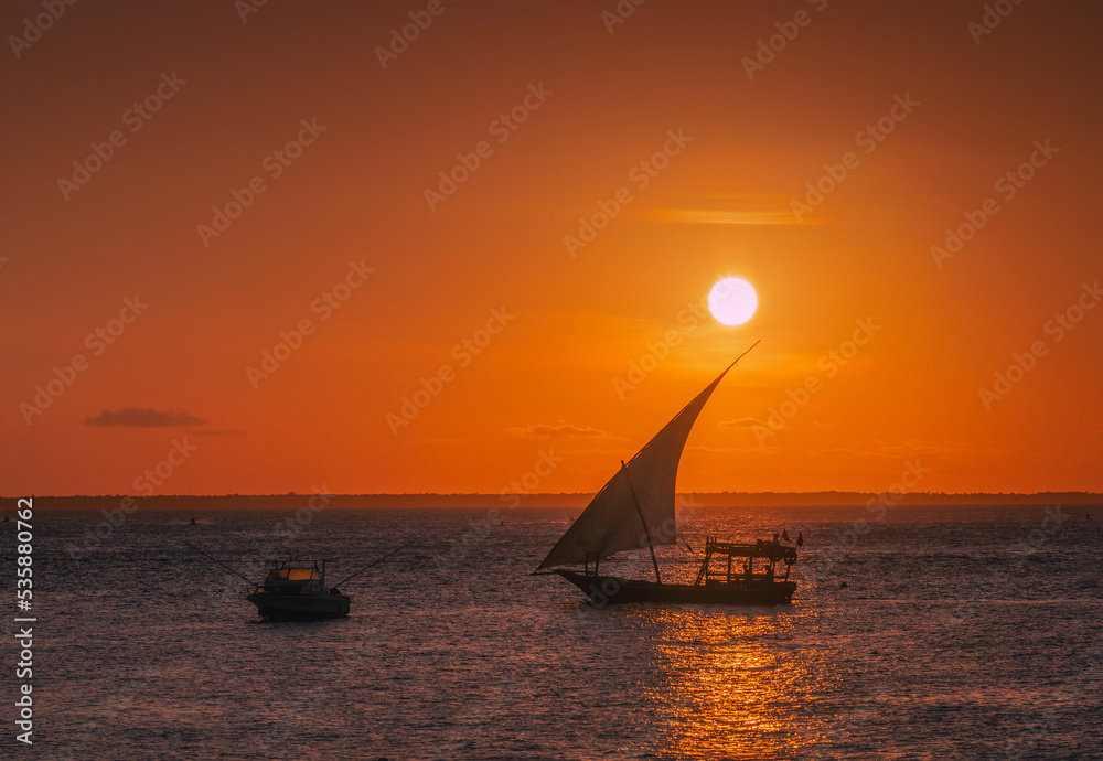 Sunset on Kendwa beach. Zanzibar, Tanzania