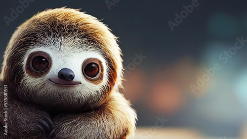 Illustration of an adorable baby sloth - great for a background