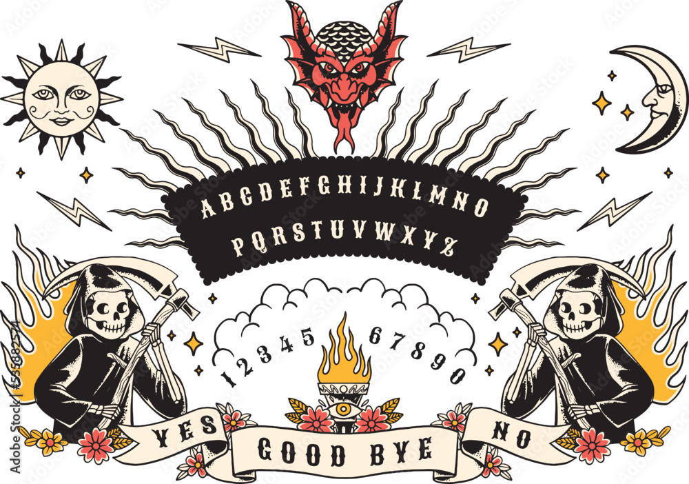 Ouija Board Game Stock Vector | Adobe Stock