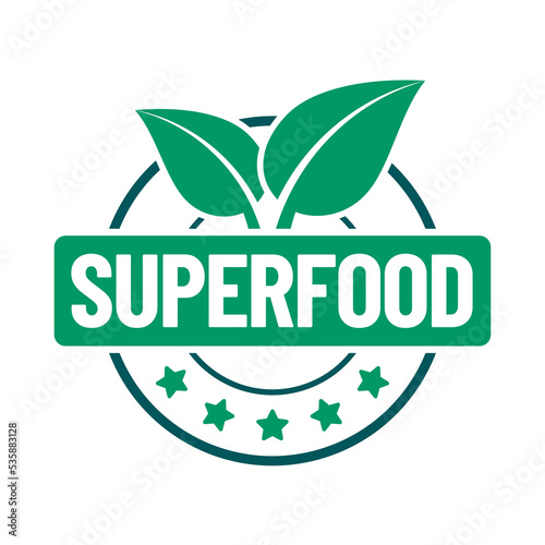 Superfood vector icon stamp badge