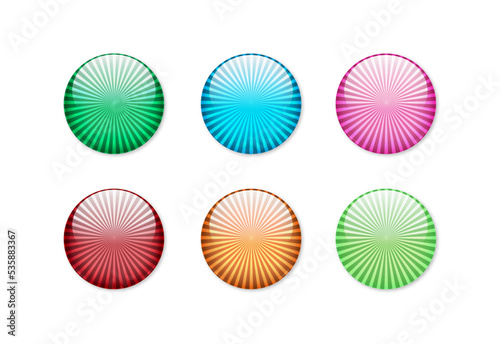 Set of colorful buttons