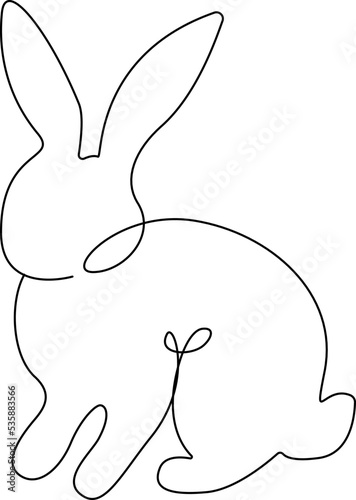 Rabbit, hare, bunny lineart, one line Vector  illustration.