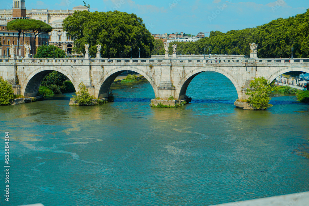 A bridge on Tevere in Rome A bridge on Tevere in Rome